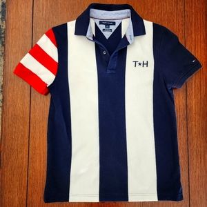 Tommy hilfiger polo red, white and blue, small